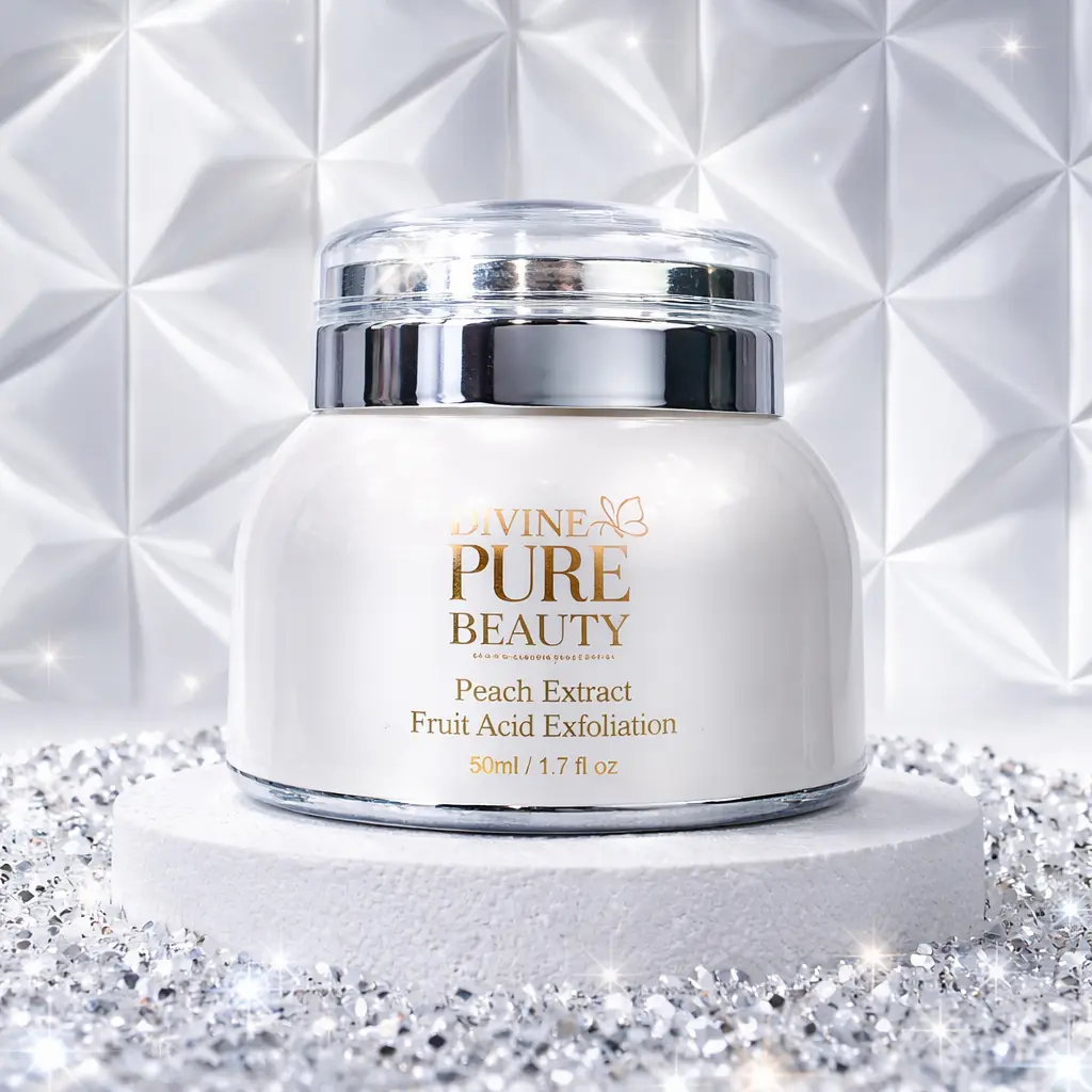 Divine Pure Beauty Peach & Fruit Acid Face Peel, Gentle Exfoliating Gel for Skin Detox and a Radiant Glow, Pore Cleansing for a Smooth Skin Routine