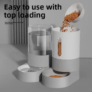 Automatic Pet Feeder with Dual Bowls Cat and Dog Water and Food Dispenser All-in-One Pet Care Products