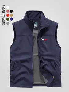 Men's Hooded Fishing Vest, Outdoor Hiking Camping Tactical Vest, Gilet, Multi-Functional Summer Workwear Photography Jacket, New Arrival