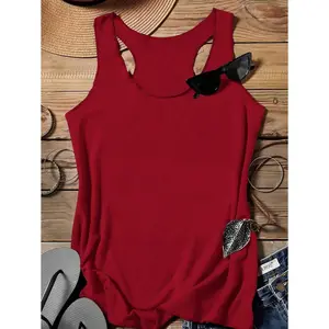 LUNE Women's Casual Solid Color Round Neck Camisole, Versatile For Summer Fabric Fit
