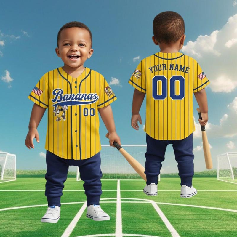 Personalized Bananas Baseball Jersey, Funny Lets Go Bananas Team Shirt, Custom Name & Number, Youth Adult Fan Gift