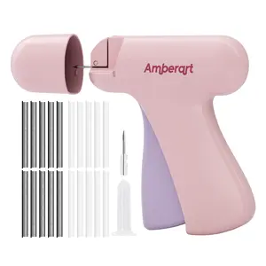 Stitch Gun for Clothes, Handheld Quick Tagging Gun for Clothing Fixer, Mini Clothing Sewing Kit, Includes Tool, Needle, and 1000 Black Fasteners & 1000 White Fasteners