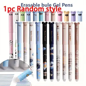 25 Animal-Shaped Erasable Neutral Pens, Randomly Selected, 0.5mm Tip with Blue Ink, Includes Eraser, Ideal for Notes and Office, Perfect Gift, Animal Design Pens