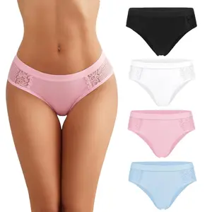 Avidlove Women's Cotton Lace Hipster Briefs Multipack - 95% Cotton 5% Spandex Stretch Underwear, Breathable & Elastic, Floral Trim, Low Rise, Medium Coverage, Perfect for Special Occasions & Lingerie Parties