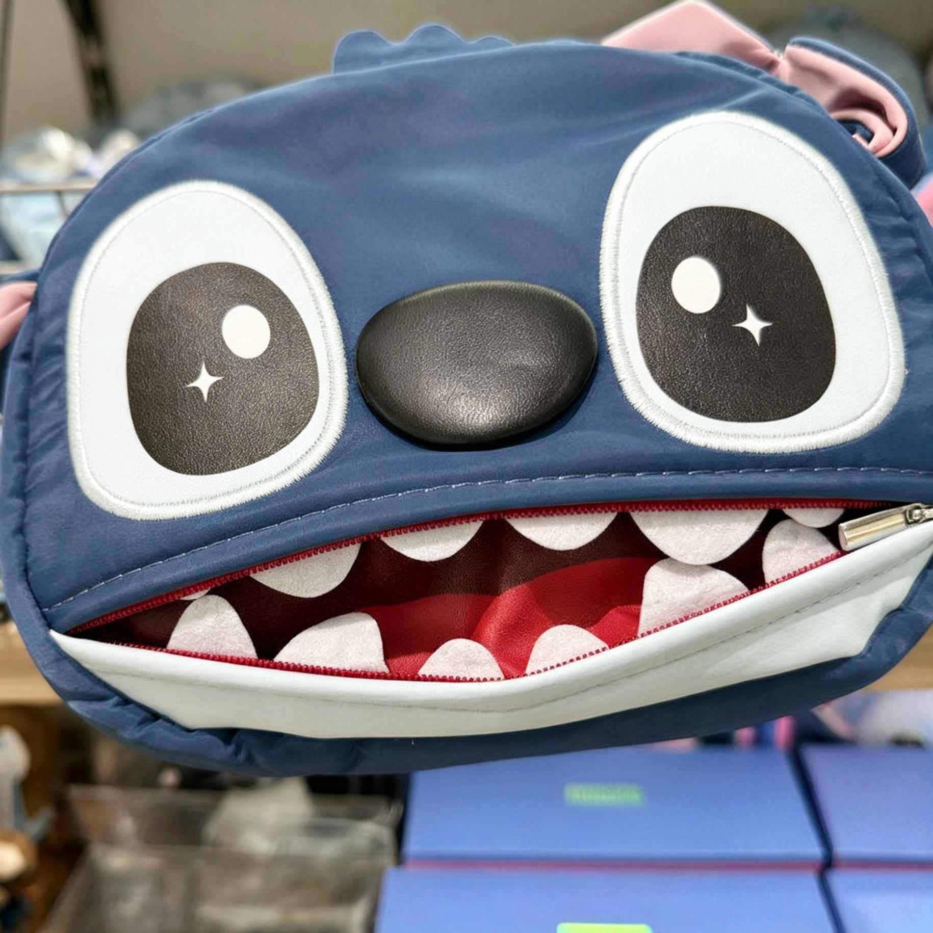 MINISO x Disney Stitch Ear Handle Crossbody Bag | Cute Plush Shoulder Purse with Top Handle for School, Travel & Everyday Use, Back To School