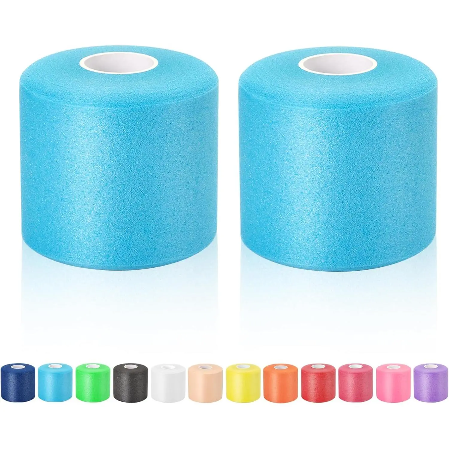 Pre Wrap Athletic Tape 2 Pack, 2.76 Inch x 30 Yards Athletic Tape Sports Prewrap, Foam Underwrap for Ankle Wrist  Elbow Hair Soccer, Blue