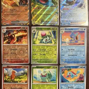 Kanto Trio 151 Reverse Holo lot (9 cards) - Charizard, Venusaur, Blastoise and reverse evolutions