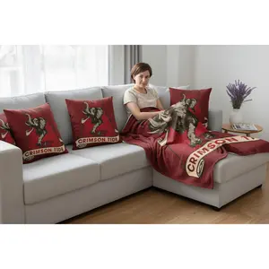 March Madness Alabama Crimson Tide Fleece Blanket and Throw Pillow Cover without pillow core Set – Soft Plush Throw and Decorative Cushion Cover, Perfect Team Fan Gift for Living Room or Dorm