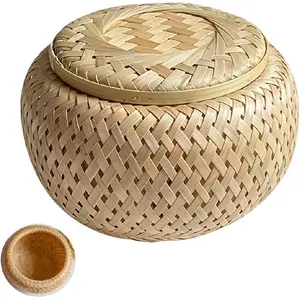 Woven storage basket for tea, wedding candy organizer, food containers, hand-woven basket, mini household baskets, creative gift box, tea jar nut container.