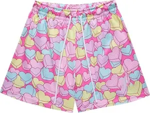 Unisex Candy Pink Sweetheart Pop Mesh Shorts – Love Burst Edition