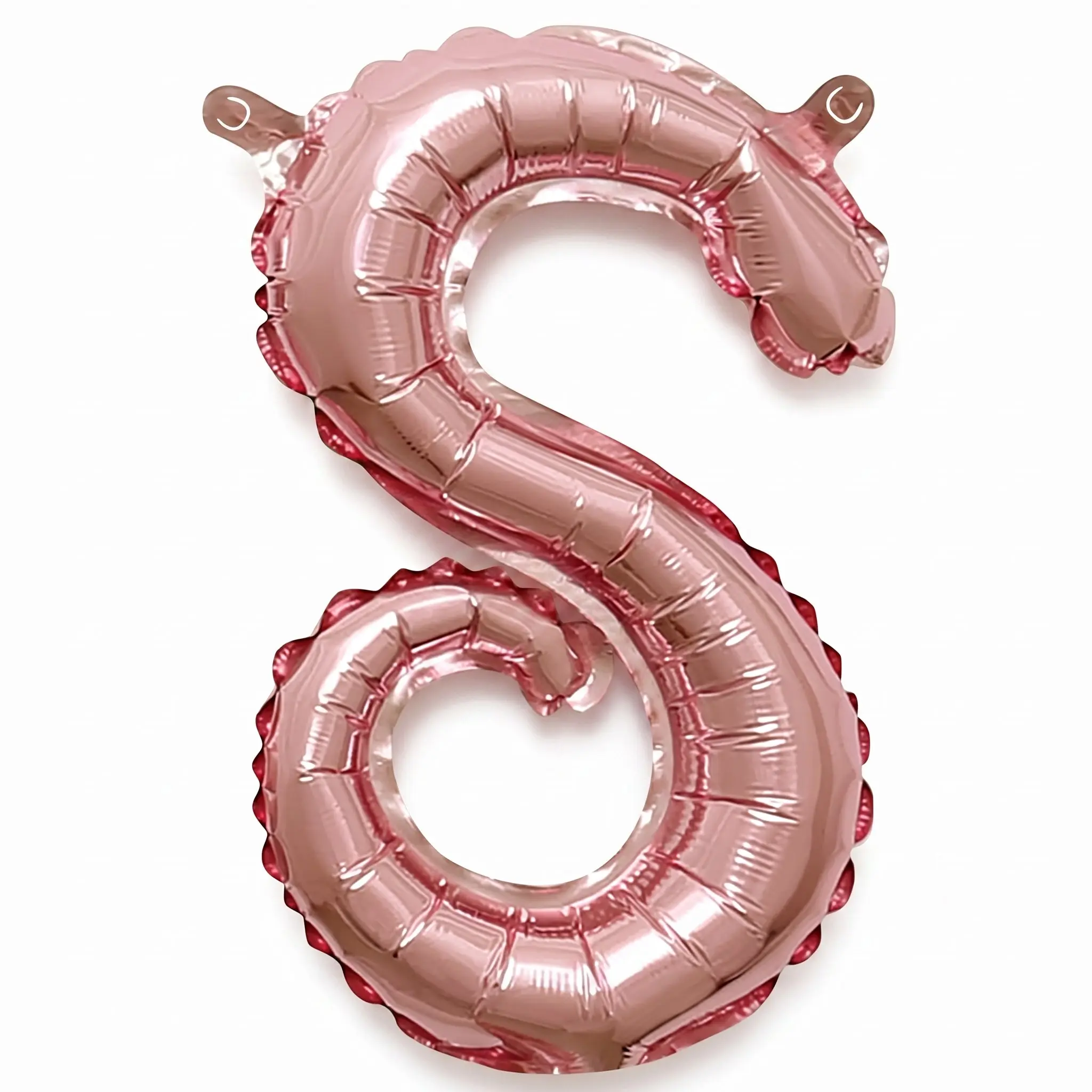 Rose Gold Script Letter 'S' Foil Balloon - 8-Inch Air-Filled