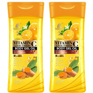 2pcs 200ML VITAMIN C PURE TURMERIC Body OIL essential oil moisturizing oil for men and women general body oil moisturizing body oil hydrating care four seasons suitable for travel portable  for Body, Face, Hand, Lip, Eye Antioxidant Oil