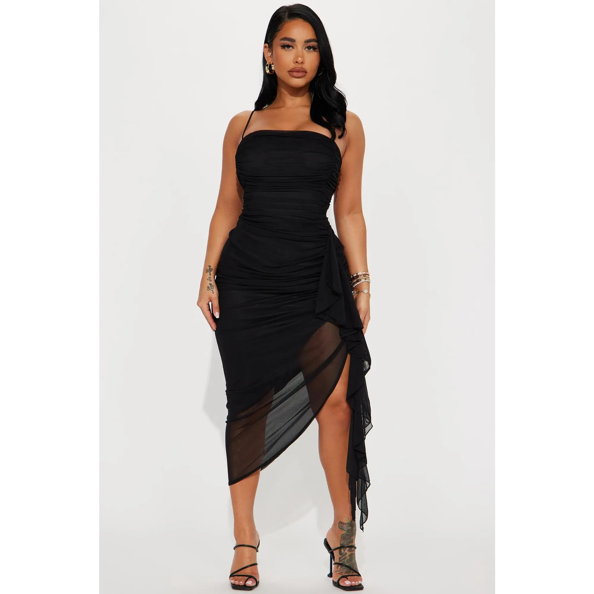 Pretty Lady Ruched Midi Dress - Black - TikTok Shop Pretty Lady Ruched Midi Dress - Black - TikTok Shop
