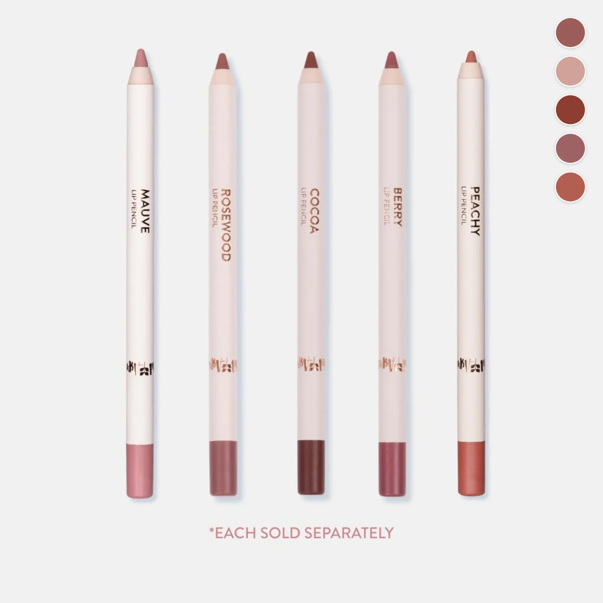 Red Aspen Creamy Lip Liner with Jojoba Oil Long-Wear Feather-Proof Formula 5 Shades