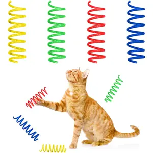 Cat Spring Toys – 10-Pack Colorful Bouncy Coils for Indoor Cats & Kittens, 3" Long, Multi-Color