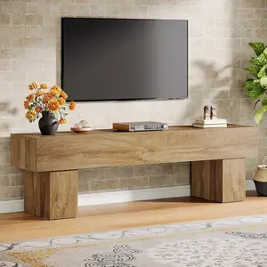 Tribesigns 63" Farmhouse TV Stand For Living Room, Long Entertainment Center Console Table For 55/60/65 Inch TV