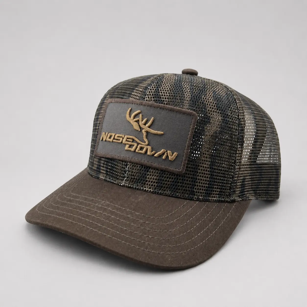 Nose Down All-Mesh Trucker Hat, Breathable Cap with Adjustable Strap, Trendy Headwear for Hunters, Trendy Trucker Hat
