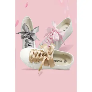 SILK SATIN RIBBON BOW PAIR SHOE LACES