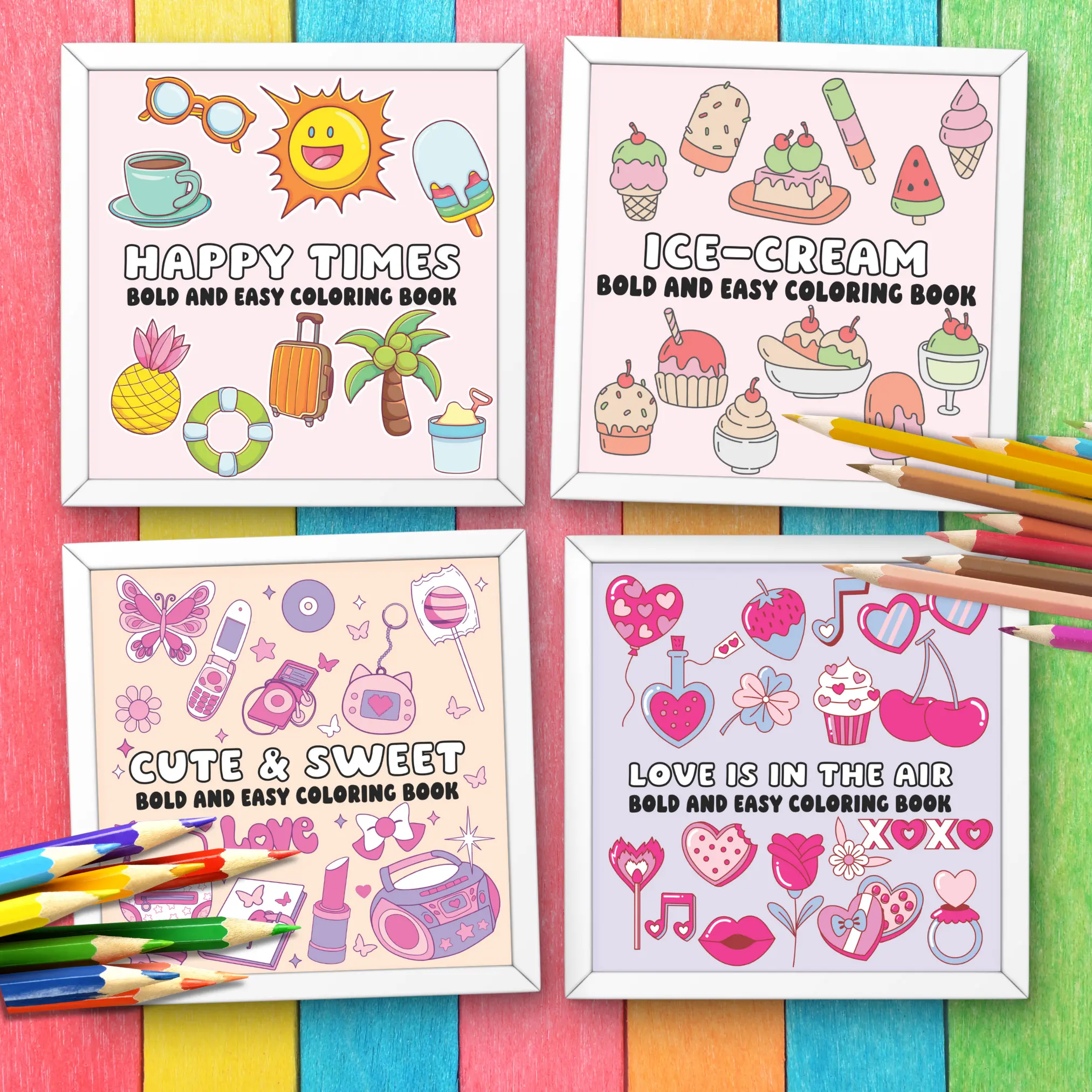 Coloring Book Box - Fun, Bold-and-Easy Diverse Designs Set for All Ages, Relaxing Children's Literature & Art Gift Ideas for Kids