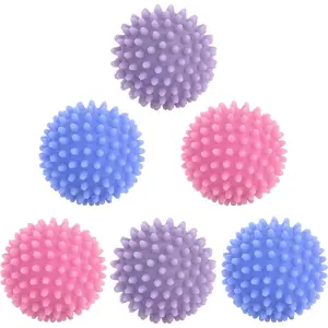 Dryer Balls Laundry  Dryer Balls Anti Static Dryer Drying Balls for Laundry Clothes Fabrics Reduce Wrinkles 2.5 in (Set of 6) (Royal Blue, Light , Purple)