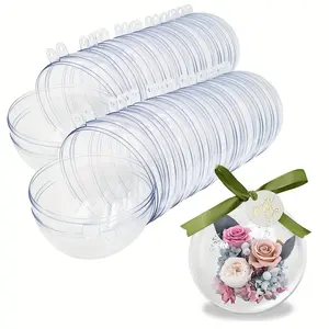 Christmas Decoration Set 20 Transparent DIY Balls, DIY Ornament, Filled Plastic Decorations for Xmas New Year Gifts Holiday Wedding Party Home