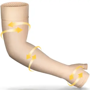 Ailaka Medical Lymphedema Compression Arm Sleeve (Single) with Gauntlet, 20-30 mmHg, for Men and Women – Sports & Outdoor Support Sleeve