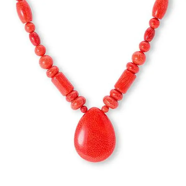 Mine Finds by Jay King Sterling Silver Red Coral Necklace
