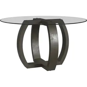 Kellan Rubber Wood & Glass Black Round Dining Table