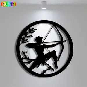 1pc Avant-Garde Archer with Bow and Arrow Metal Wall Art, Avant-Garde Archer with Bow and Arrow Statue Mural, Iron Craft, Perfect for Living Room, Lounge, Outdoor Space Decor, Artistic Metalwork, New Year Decor, Ideal Gift for Trend Seekers