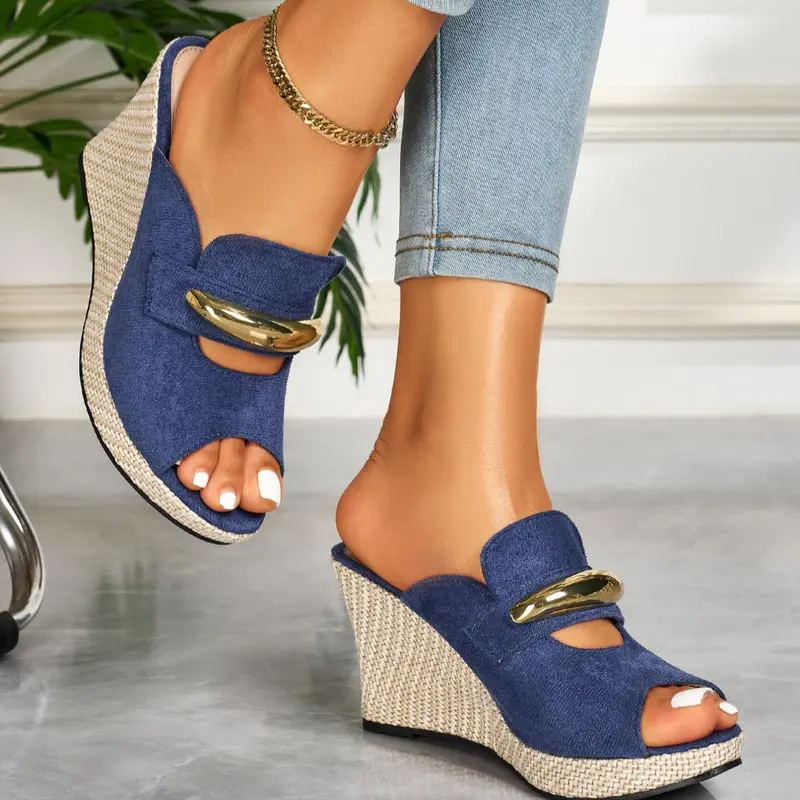 Women's Fashionable Wedge Sandals, Elegant Solid Color Platform Sandals for Party, Daily Clothing Decor, Trendy All-match & Exquisite Sandals for Women, Girl Wedge Design