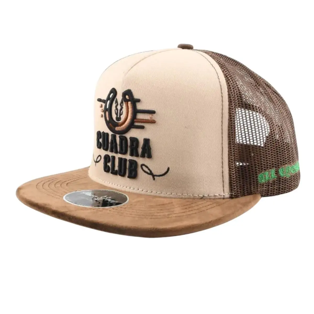 Puro440 Unisex Cuadra Club Brown Mesh Back Snapback Patch Cap Hat
