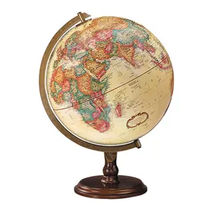 Replogle Made in USA Lenox 12″ Antique Raised Relief Desk Globe - 12 Inch Vintage Design for Home & Office Use