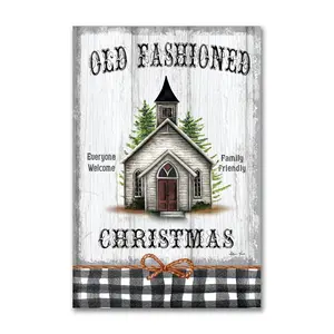 Courtside Market Old Fashioned Christmas Sign 24x36 Canvas