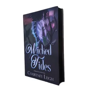 Wicked Tides Hardcover Edition by Courtney Leigh - Ombre Sprayed Edges, Signed, Enemies to Lovers Romance Novel
