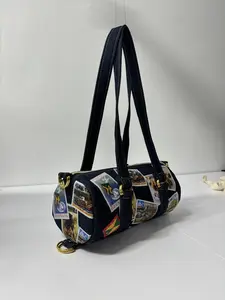 Denim Grenada Vintage Postage Mini Duffle - Barrel Bag