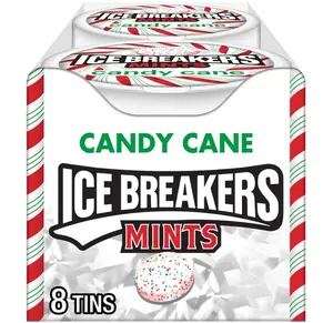 ICE BREAKERS Candy Cane, Christmas Stocking Stuffer Sugar Free Breath Mints Tins, 1.5 oz (8 Count)
