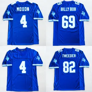 Movie Varsity Blues MOXON #4 BILLYBOB #69 TWEEDER #82 American Football Jerseys West Canaan Coyotes Blues Men Embroidery S-3XL large size V-neck mesh ventilation high quality %100 polyester fabric daily training suit match day Fan clothing
