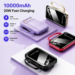 10000mAh 20W Fast Charging Portable Power Bank for Apple and Android Devices with Smart Digital Display, Flashlight, Stable Lithium Battery for Office, Entertainment, Outdoor Emergencies usb c port bright power bank travel essential battery pack strong