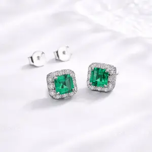 Pamela Green Emerald Stud Moissanite Earrings S925 1.0 CT - Asscher Cut - Lore Jewelry