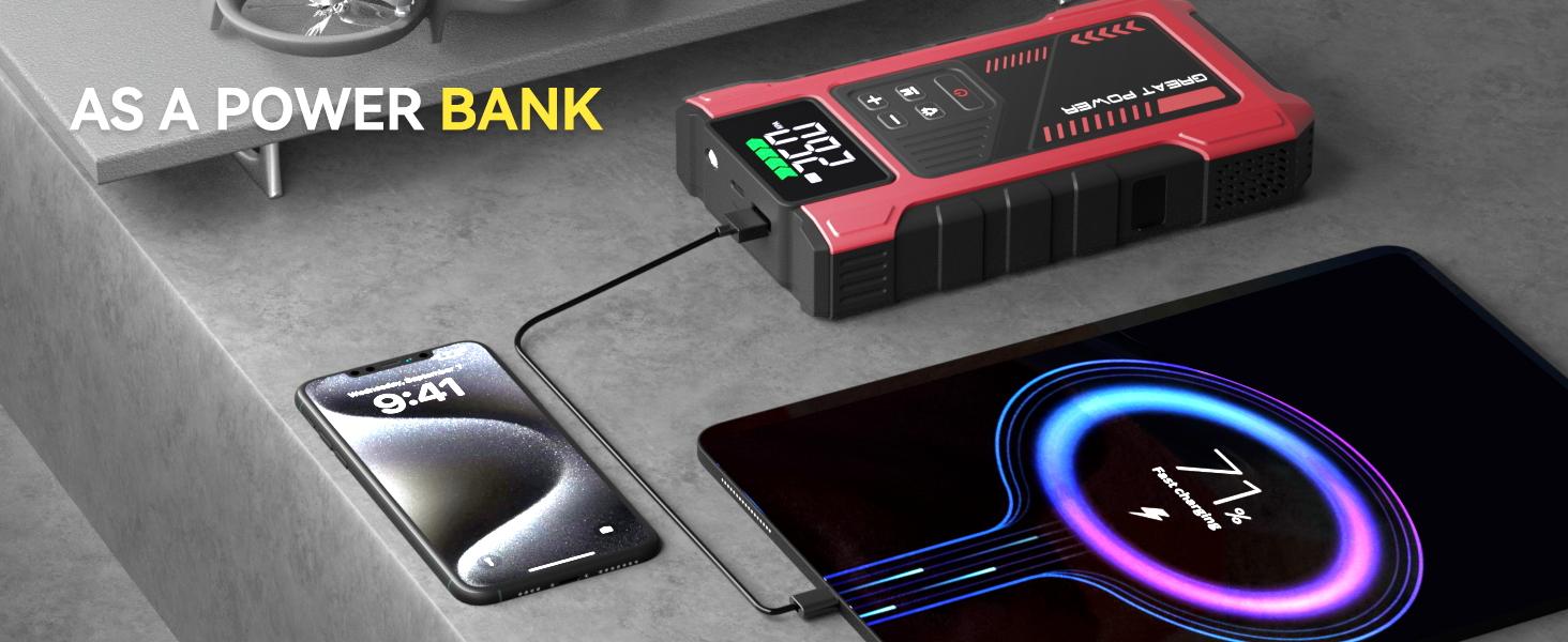 Jump Starter with Air Compressor, 5000A 150PSI Car Battery Jump Starter (8.5 Gas/7.0L Diesel), 12V Jump Box Car Battery Jumper Starter Portable with Jumper Cables, LCD Display, Lights Vehicle Jump Starter with Air Compressor, 5000A 150PSI Car Battery Jump Starter (8.5 Gas/7.0L Diesel), 12V Jump Box Car Battery Jumper Starter Portable with Jumper Cables, LCD Display, Lights Vehicle