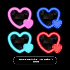 Neon Heart LED Light - Five-color set: Pink, Blue, Cyan, Red - Suitable for car parties and events - It is a decorative light that can create a bright and energetic atmosphere for the car windows.