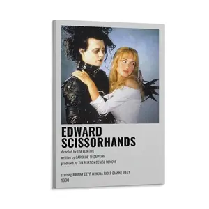 Edward Scissorhands Poster, 90s Room Aesthetic Posters, Canvas Wall Art for Living Room, Vintage Prints, Bedroom Women, Classroom Decor, Grunge Indie Pink. Bedroom Decor Office Room Decor Gift Frames Ornaments Artistic Decoration Photo Hanging