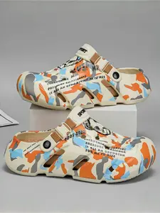 Unisex Camo Mecha Clogs: Platform Elevated Design, Casual Clogs For Street Style & Commute