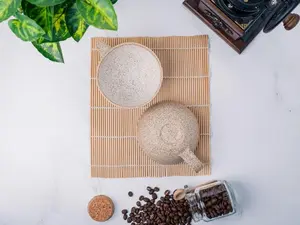 Cappuccino Cup, Latte Cup: White/Speckle, approximately 8 - 10 oz, Stoneware, Handmade