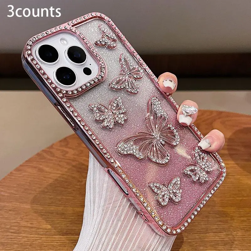 Butterfly Pattern Smartphone Case, Shockproof Phone Protective Cover, Phone Accessory Compatible with iPhone 16 15 14 13 12 11
