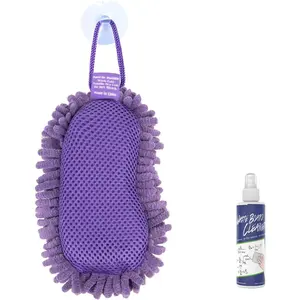 Shag Dry Erase Eraser (3.4 Fl Oz Whiteboard Cleaner Included), Whiteboard Eraser with Suction Cup, Microfiber, Washable, for Classroom,  and Office Use,