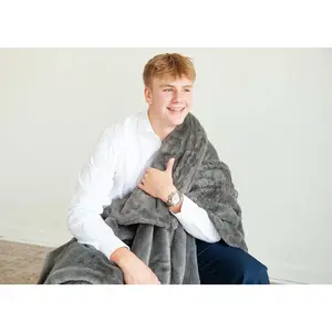 Lush Steel Gray Blanket