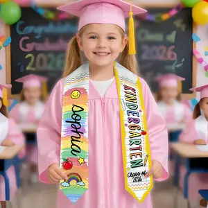 Custom Name Kid Graduation Stole, Kids Graduation Sash, Preschool Graduation Stole, Grad Gift for Kids, Class of 2026 Kindergarten Stole