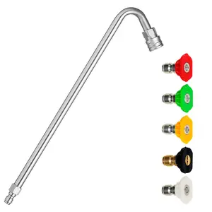 M MINGLE Pressure Washer Extension Wand, 13-Inch High Pressure Car Wash Extension Rod, Car Wash Extension Rod with 5 Nozzles, Quick Connect Car Wash Accessories, Car Wash Jet