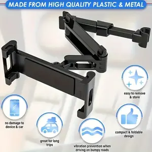 Car headrest holder tablet phone holder, suitable for tablets, 360 °     rotation, suitable for 11.94-32.77 inch devices, adjustable size, high stability, suitable for long-distance travel, car accessories, car tablet holder,  extension arm